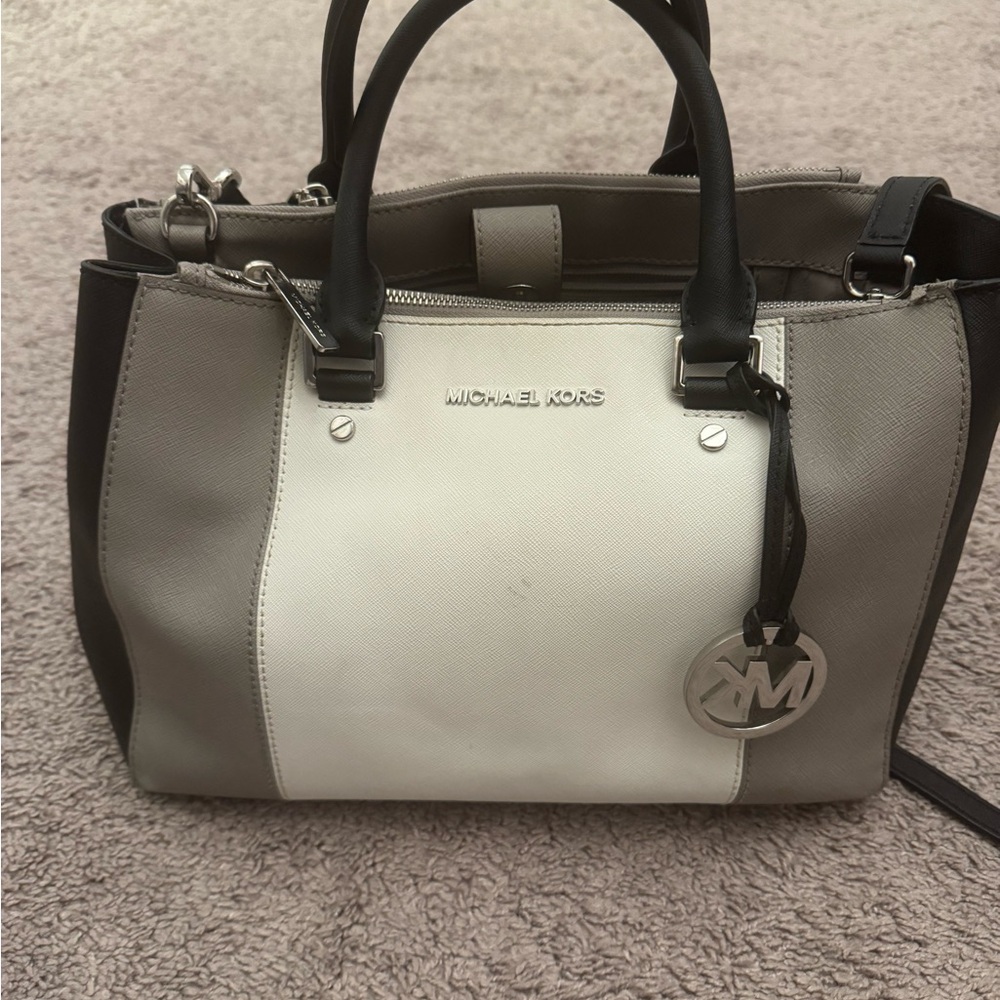 Michael Kors Black, Gray, and White Satchel